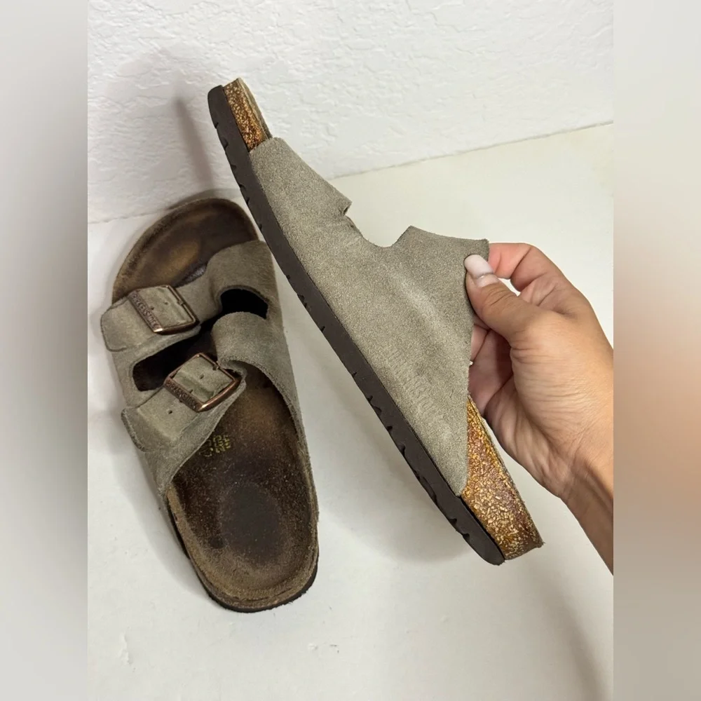 Birkenstock Arizona Grey Suede Sandals Size 40